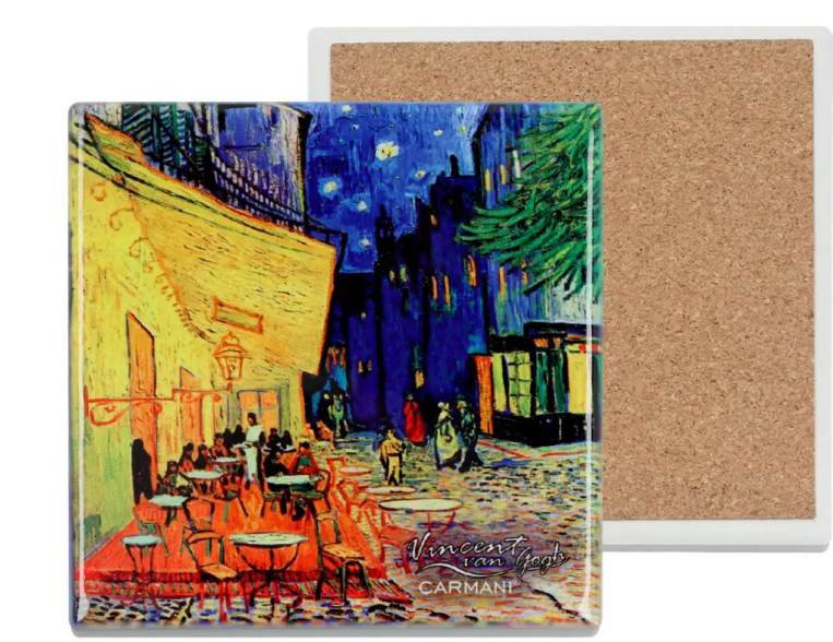 70015-1 ΚΕΡΑΜΙΚΟ ΣΟΥΒΕΡ, ΤΕΤΡΑΓΩΝΟ - V. van Gogh, Cafe Terrace at Night (CARMANI) - Image 1