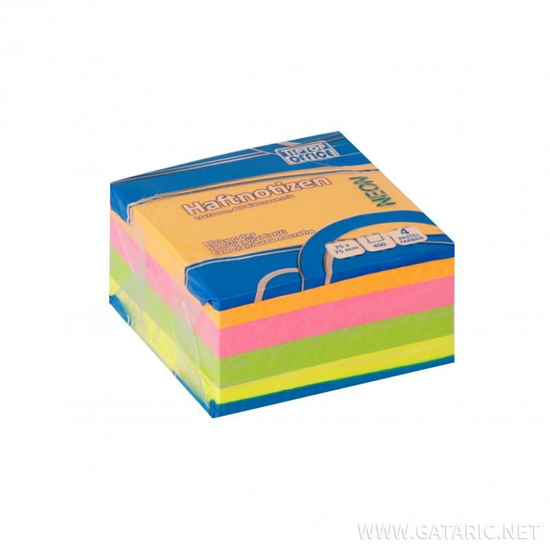 30534 ΚΥΒΟΣ ΑΥΤΟΚΟΛΛΗΤΟΣ 75x75cm NEON ΧΡΩΜΑΤΑ 400 ΦΥΛΛΑ (ΣΥΣΚ-12ΤΕΜ) - Image 1