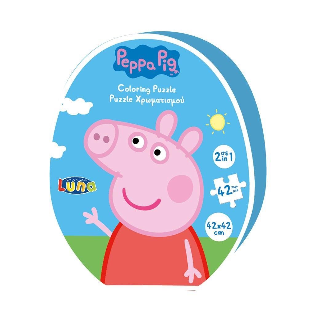 60223 ΠΑΖΛ ΧΡΩΜΑΤΙΣΜΟΥ 2 ΟΨΕΩΝ "PEPPA PIG" 42ΤΕΜ LUNA TOYS - Image 1