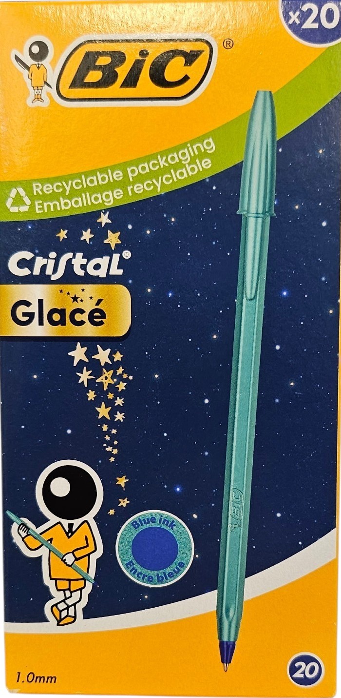 70768 ΣΤΥΛΟ BIC CRISTAL GLACE ΜΠΛΕ 1,0mm ΜΠΛΕ ΜΕΛΑΝΙ (ΣΥΣ-20ΤΕΜ) - Image 1