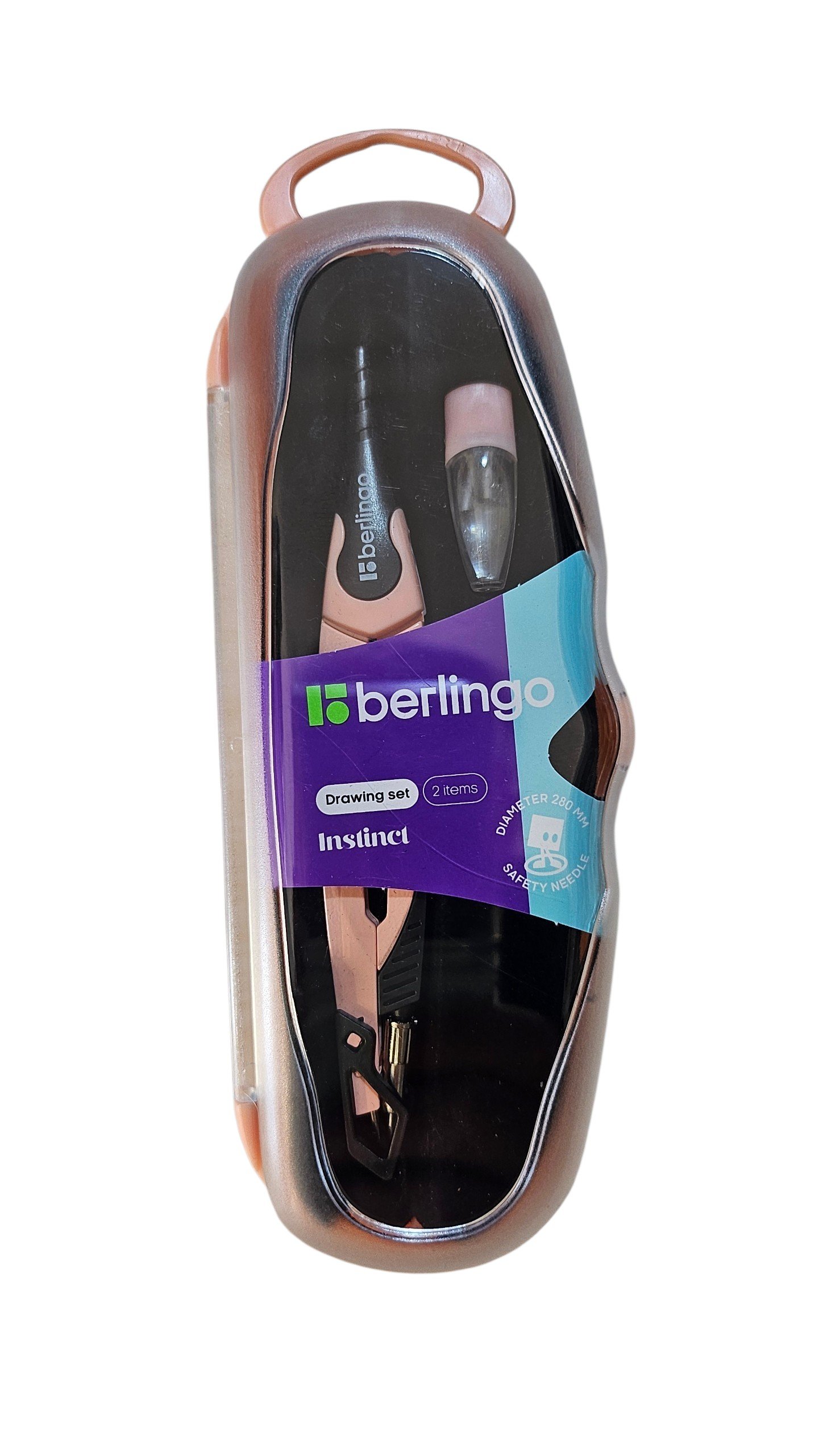 ΔΙΑΒΗΤΗΣ ΜΕΤΑΛΛΙΚΟΣ ΣΕ ΘΗΚΗ "INSTICT" Pink 13,5cm BERLINGO