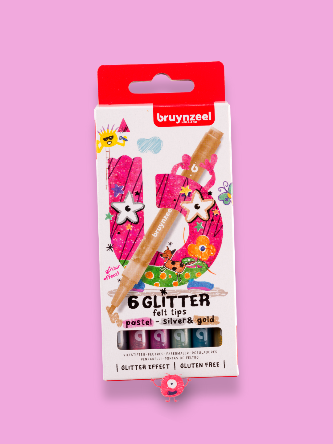 69785 ΣΕΤ PASTEL GLITTER ΜΑΡΚΑΔΟΡΟΙ 6 ΤΕΜ BRUYNZEEL KIDS - Image 1