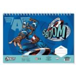 ΜΠΛΟΚ ΖΩΓΡΑΦΙΚΗΣ "CAPTAIN AMERICA" 23x33cm 40 ΦΥΛΛΑ ΑΥΤΟΚΟΛΛΗΤΑ-ΣΤΕΝΣΙΛ- 2ΣΕΛ ΧΡΩΜ/ΣΜΟΥ ΣΕ 2 ΣΧΕΔΙΑ