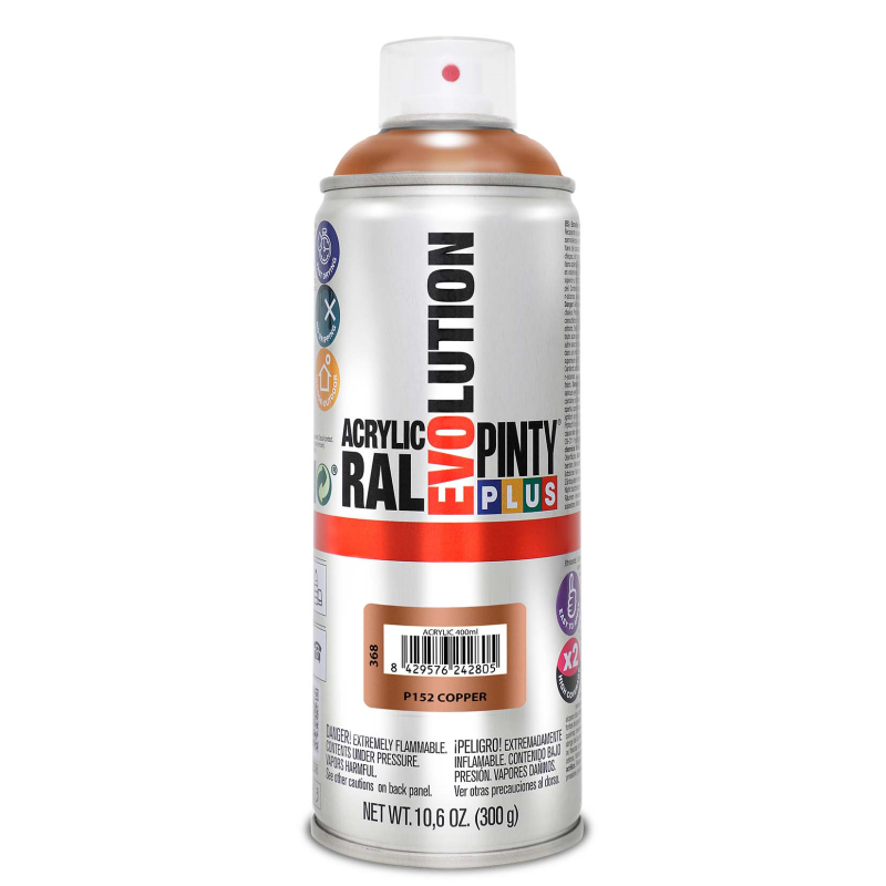 24535 ΣΠΡΕΪ ΑΚΡΥΛΙΚΟ ΧΡΩΜΑ ΜΠΡΟΝΖΕ PINTY PLUSON 400ml - Image 1