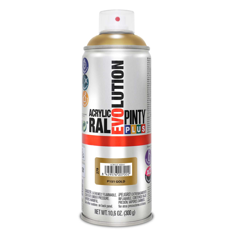 60720 ΣΠΡΕΪ ΑΚΡΥΛΙΚΟ ΧΡΩΜΑ GOLD ΧΡΥΣΟ EVO 400ml - Image 1