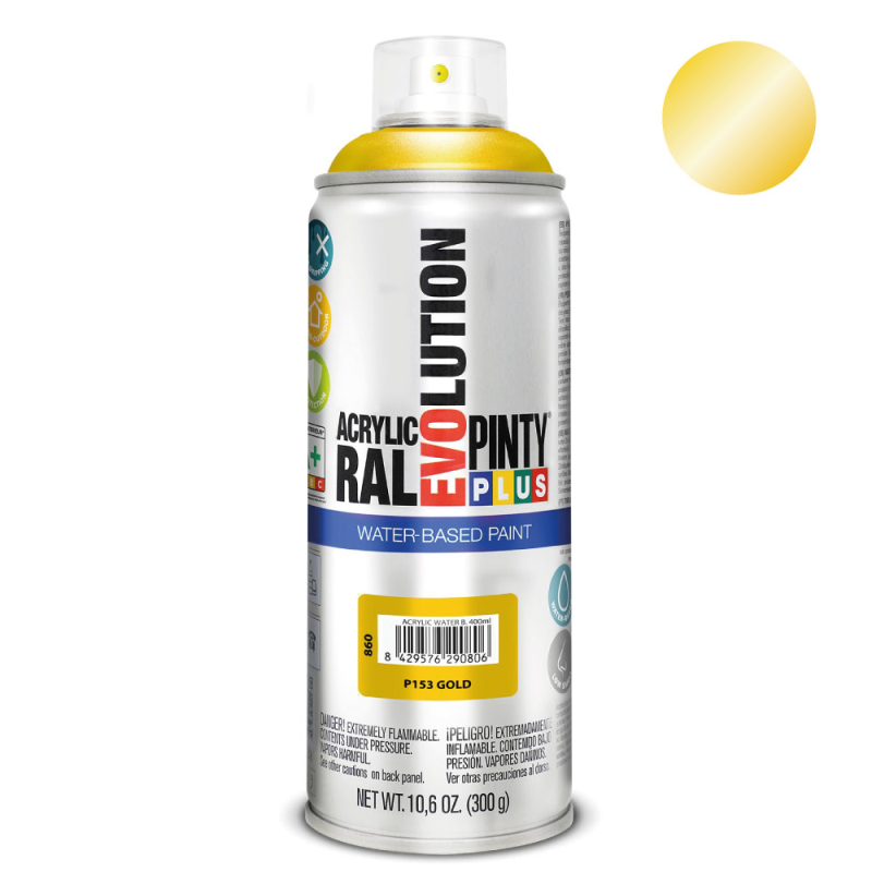61926 ΣΠΡΕΪ ΑΚΡΥΛΙΚΟ ΧΡΩΜΑ GOLD ΜΕΤΑΛΛΙΚΟ ΧΡΥΣΟ PINTY PLUS 400ML - Image 1