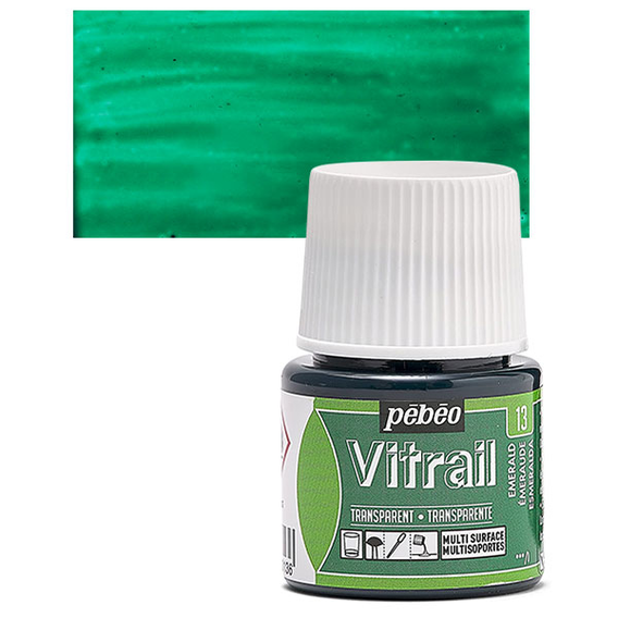 64476 ΣΜΑΛΤΟ (ENAMEL) VITRAIL Emerald 45ml TRANSPARENT PEBEO - Image 1
