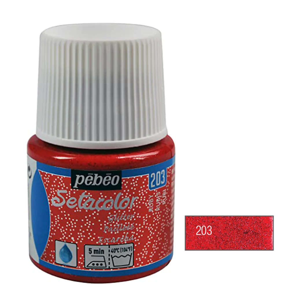 ΧΡΩΜΑ ΥΦΑΣΜΑΤΟΣ GLITTER Ruby SETACOLOR LIGHT FABRICS 45ml