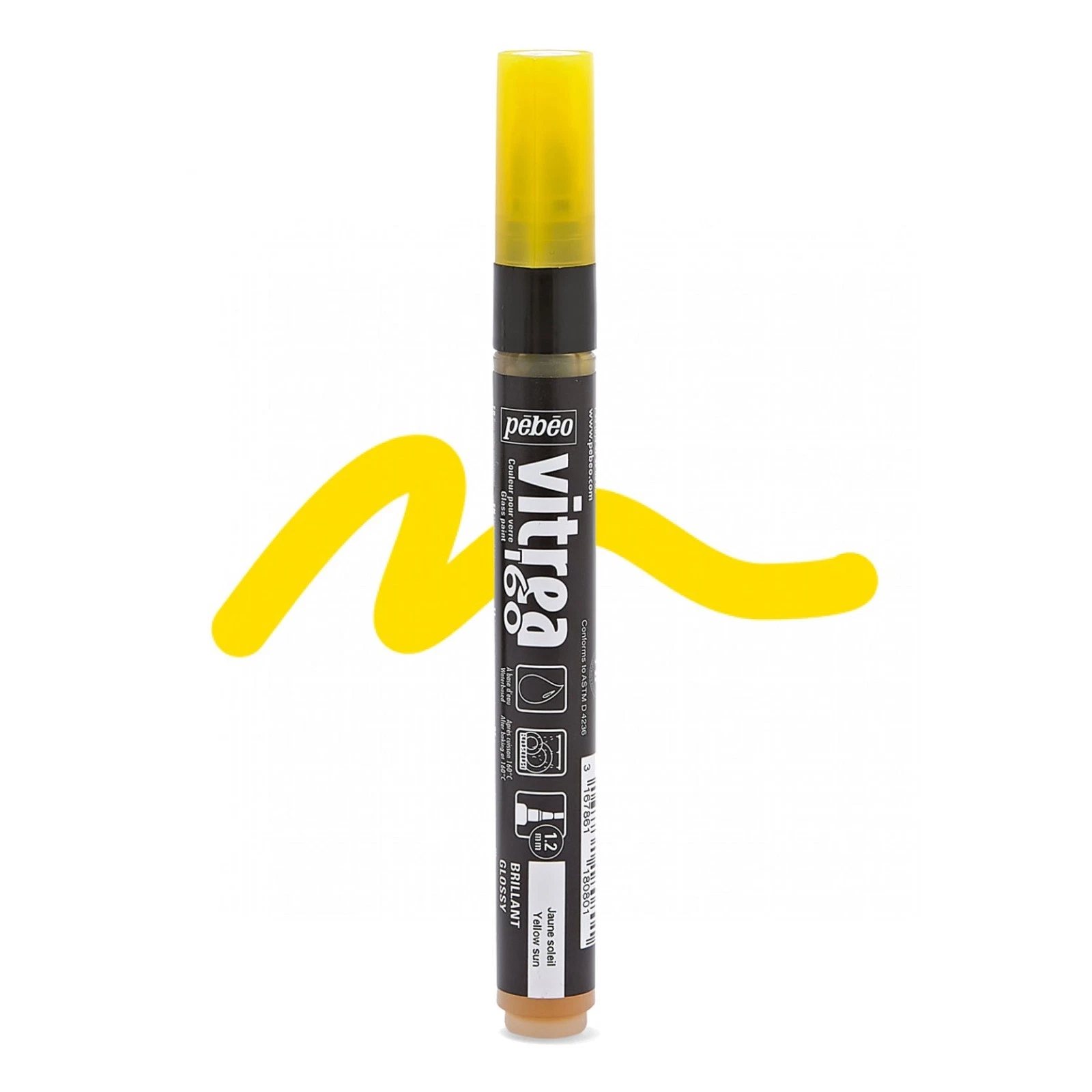 ΜΑΡΚΑΔΟΡΟΣ ΓΥΑΛΙΟΥ ΜΕ ΒΑΣΗ ΤΟ ΝΕΡΟ Glossy Sun Yellow 1,2mm VITREA