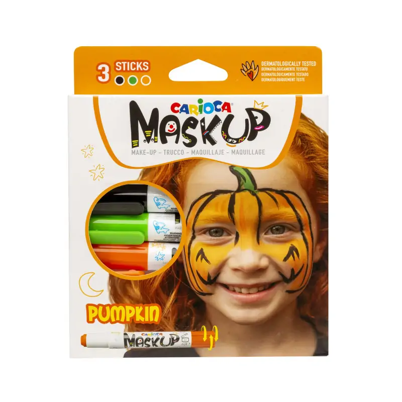 70893 ΧΡΩΜΑΤΑ ΠΡΟΣΩΠΟΥ MASK UP PUMPKIN CARIOCA ΣΕΤ 3 ΧΡΩΜΑΤΑ - Image 1