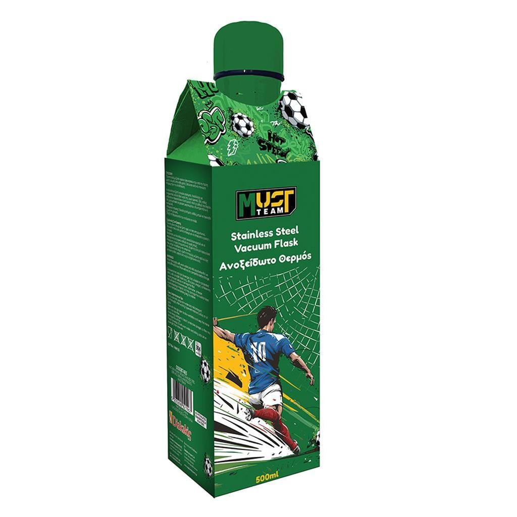 71124 ΘΕΡΜΟΣ ΑΝΟΞΕΙΔΩΤΟ ΜΕ ΚΑΠΑΚΙ "FOOTBALL" 500ml - Image 1