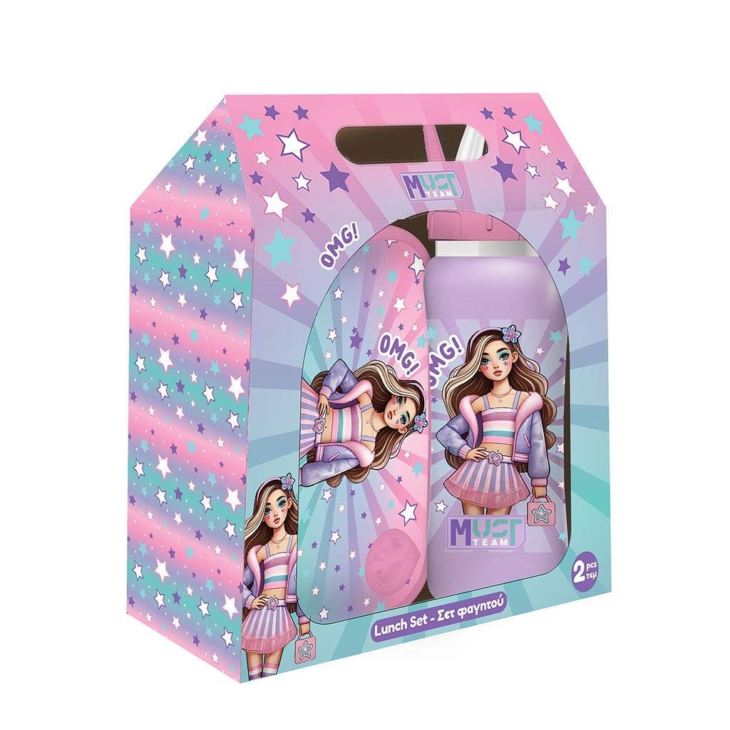 71163 ΣΕΤ ΦΑΓΗΤΟΥ " FASHION GIRL" ΦΑΓΗΤΟΔΟΧΕΙΟ 800ml-ΠΑΓΟΥΡΙ ΑΝΟΞΕΙΔΩΤΟ 500ml - Image 1