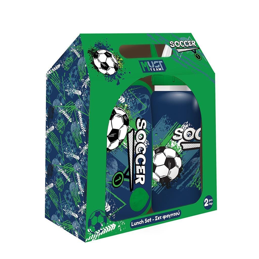 71170 ΣΕΤ ΦΑΓΗΤΟΥ "SOCCER" ΦΑΓΗΤΟΔΟΧΕΙΟ PP 800ml-ΠΑΓΟΥΡΙ ΑΝΟΞΕΙΔΩΤΟ 500ml - Image 1