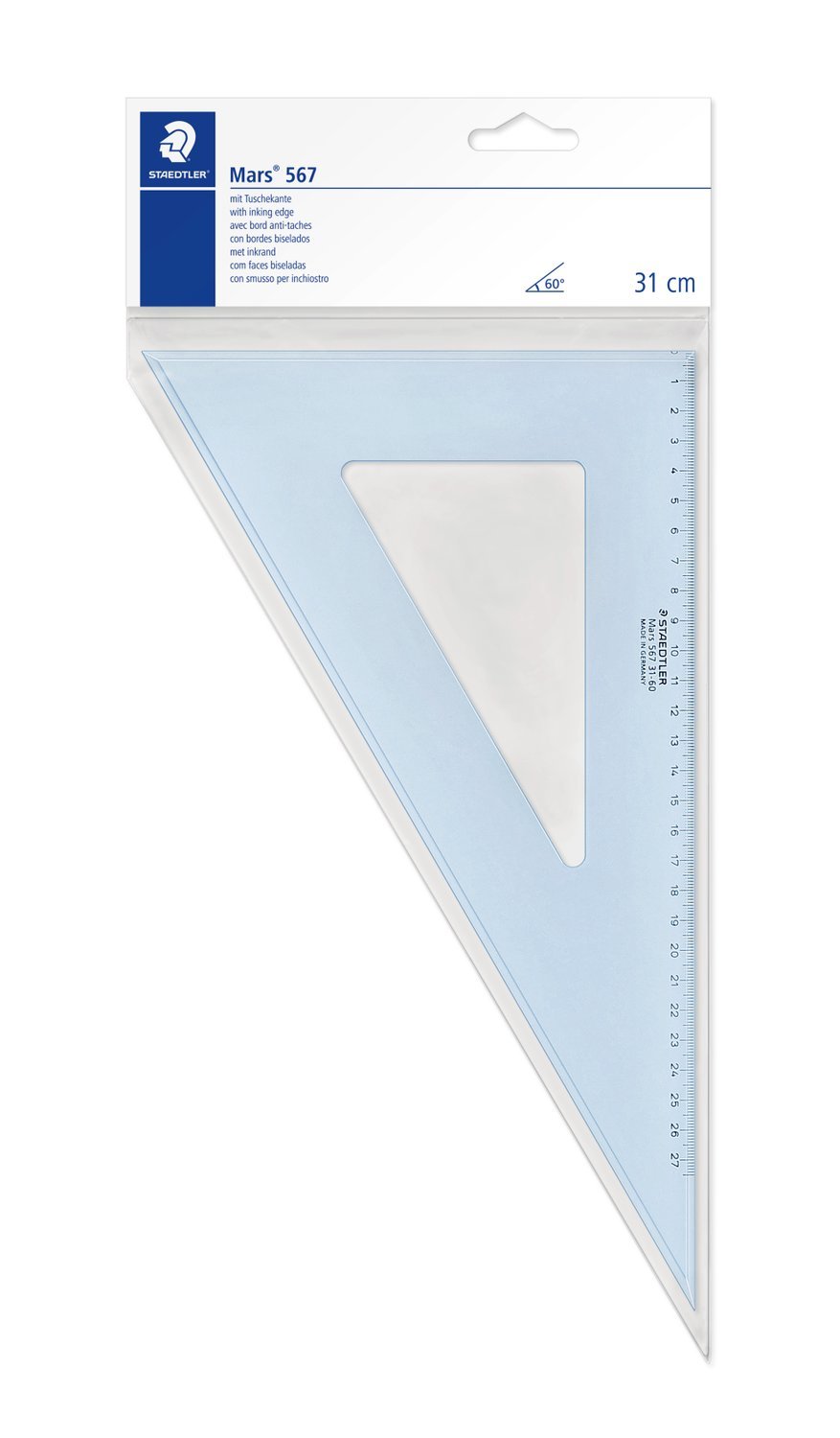 71345 ΤΡΙΓΩΝΟ ΓΕΩΜΕΤΡΙΚΟ ΔΙΑΦΑΝΟ 60°/30° 31cm - Image 1