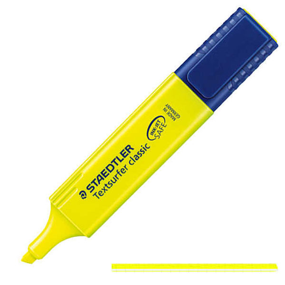 00081 ΜΑΡΚΑΔΟΡΟΣ ΥΠΟΓΡΑΜΜΙΣΗΣ TEXTSURFER CLASSIC STAEDTLER ΚΙΤΡΙΝΟΣ (ΣΥΣΚ-10ΤΕΜ) - Image 1