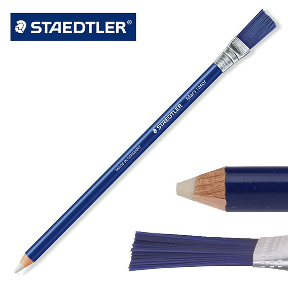 00214 ΓΟΜΟΛΑΣΤΙΧΑ ΛΕΥΚΗ ΜΟΛΥΒΙ ΜΕ ΠΙΝΕΛΟ STAEDTLER 526 61 (ΣΥΣΚ-12ΤΕΜ) - Image 1