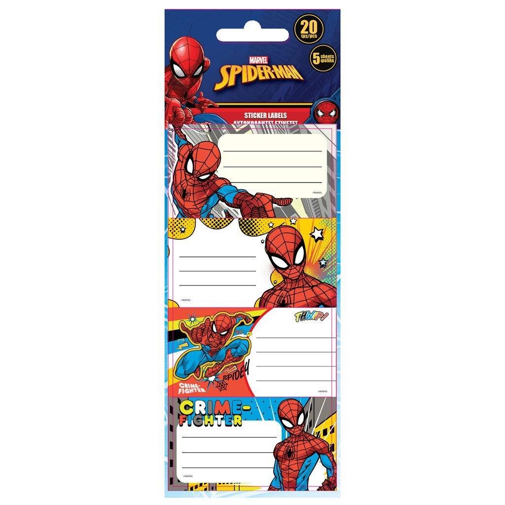 71500 ΕΤΙΚΕΤΕΣ ΑΥΤΟΚΟΛΛΗΤΕΣ "SPIDERMAN" 20 ΤΕΜΑΧΙΑ ΣΕ 5 ΦΥΛΛΑ - Image 1