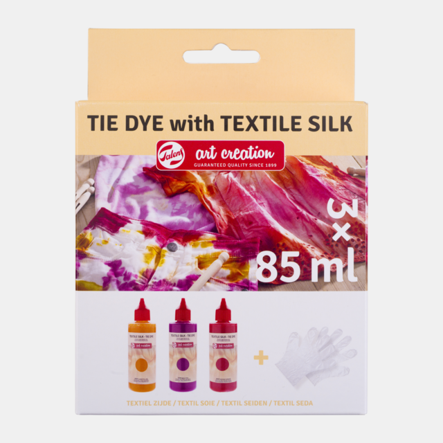 58869 ΣΕΤ ΧΡΩΜΑΤΑ ΓΙΑ ΥΦΑΣΜΑ TIE DYE WITH TEXTILE SILK Pink 3x85ml - Image 1