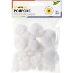 ΠΟΜ ΠΟΜ ΛΕΥΚΑ ΣΕ 5 ΜΕΓΕΘΗ Ø 1-5 cm 30 ΤΕΜΑΧΙΑ