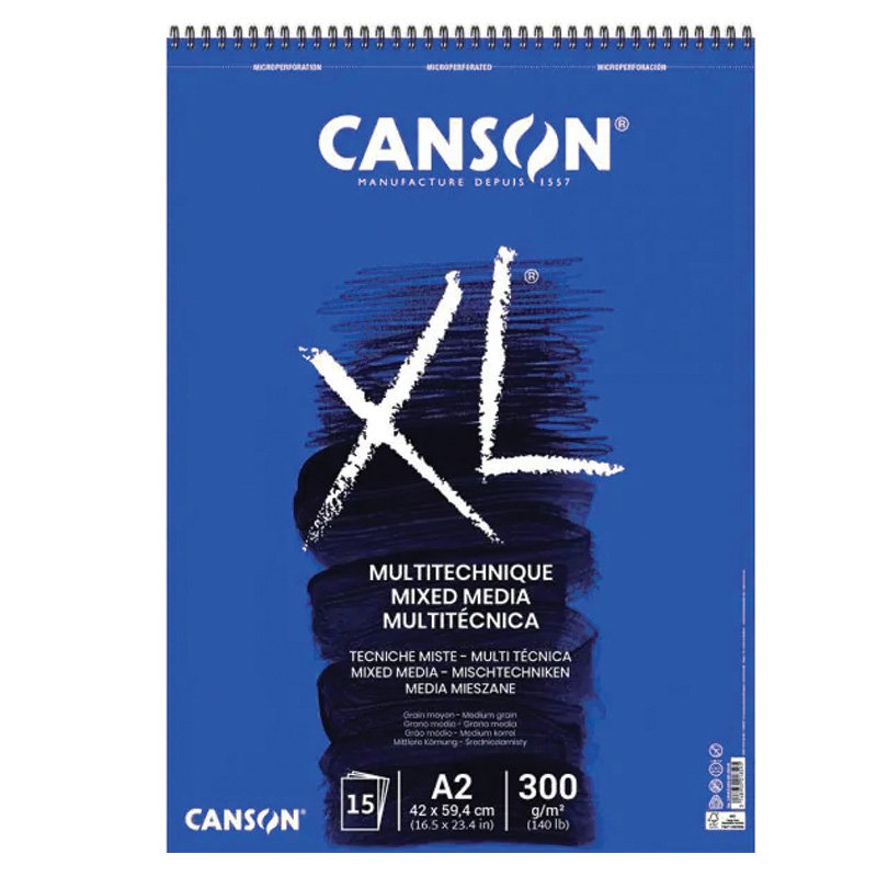 71701 ΜΠΛΟΚ ΣΠΙΡΑΛ CANSON XL MIX MEDIA A2 300GR 15Φ - Image 1